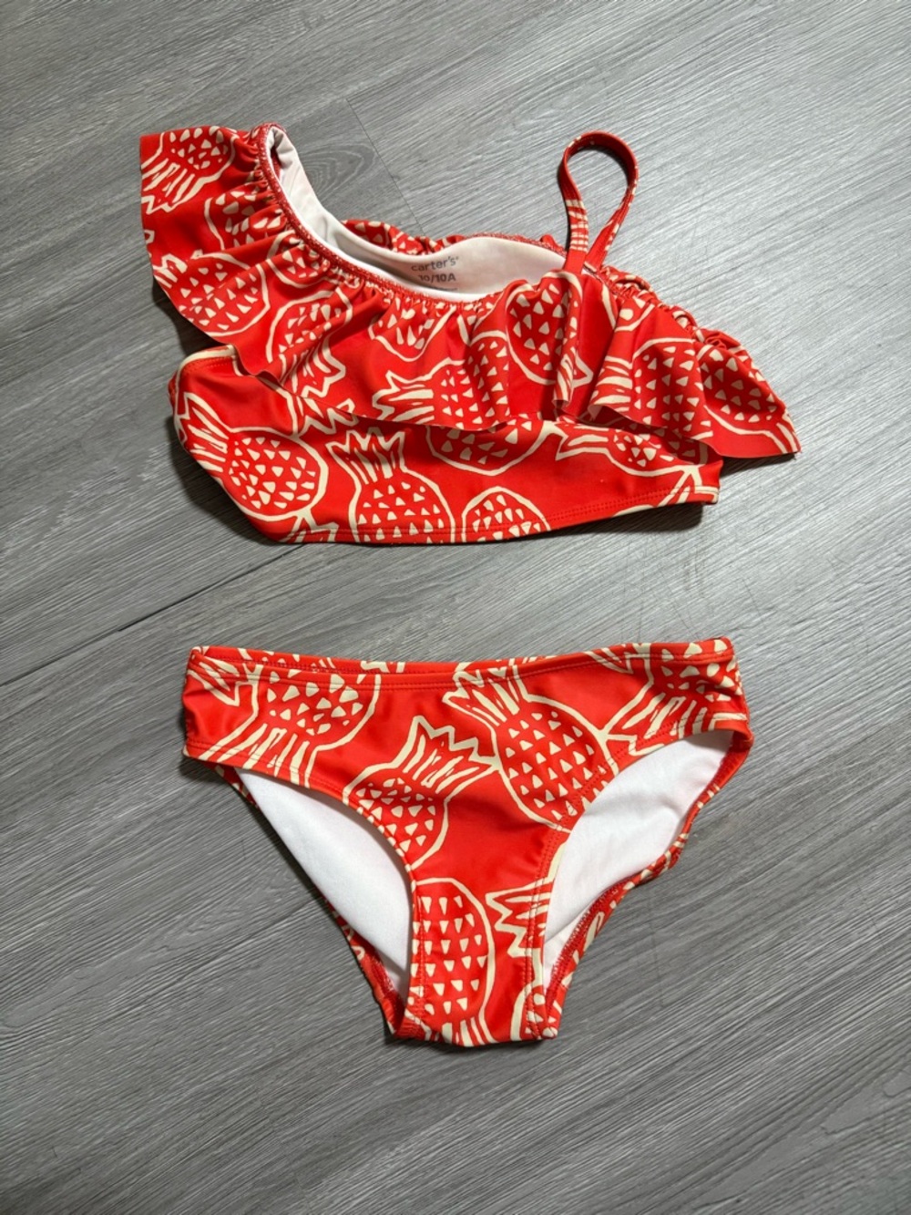 Carter's Red Pineapple Ruffle Bikini Set for Kids